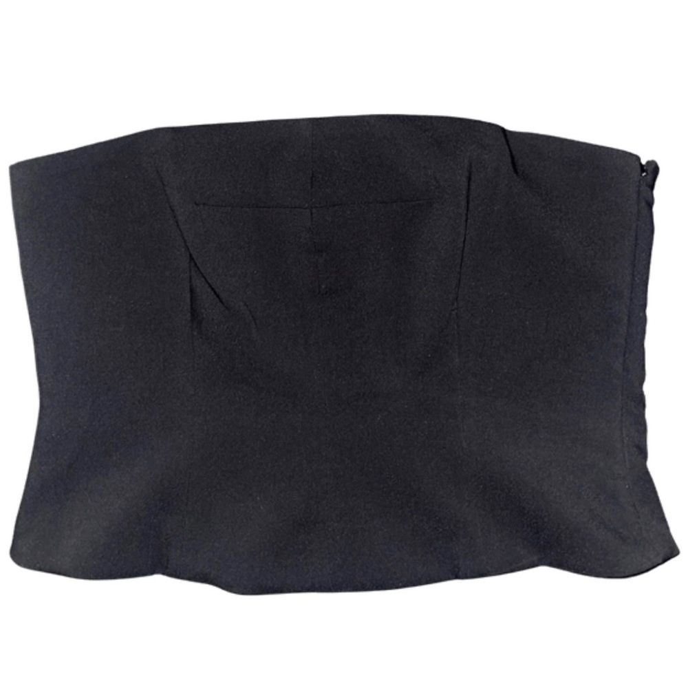 NWT Rachel Zoe Structured/Corset-Like Black Tube Top Size: L with side zipper